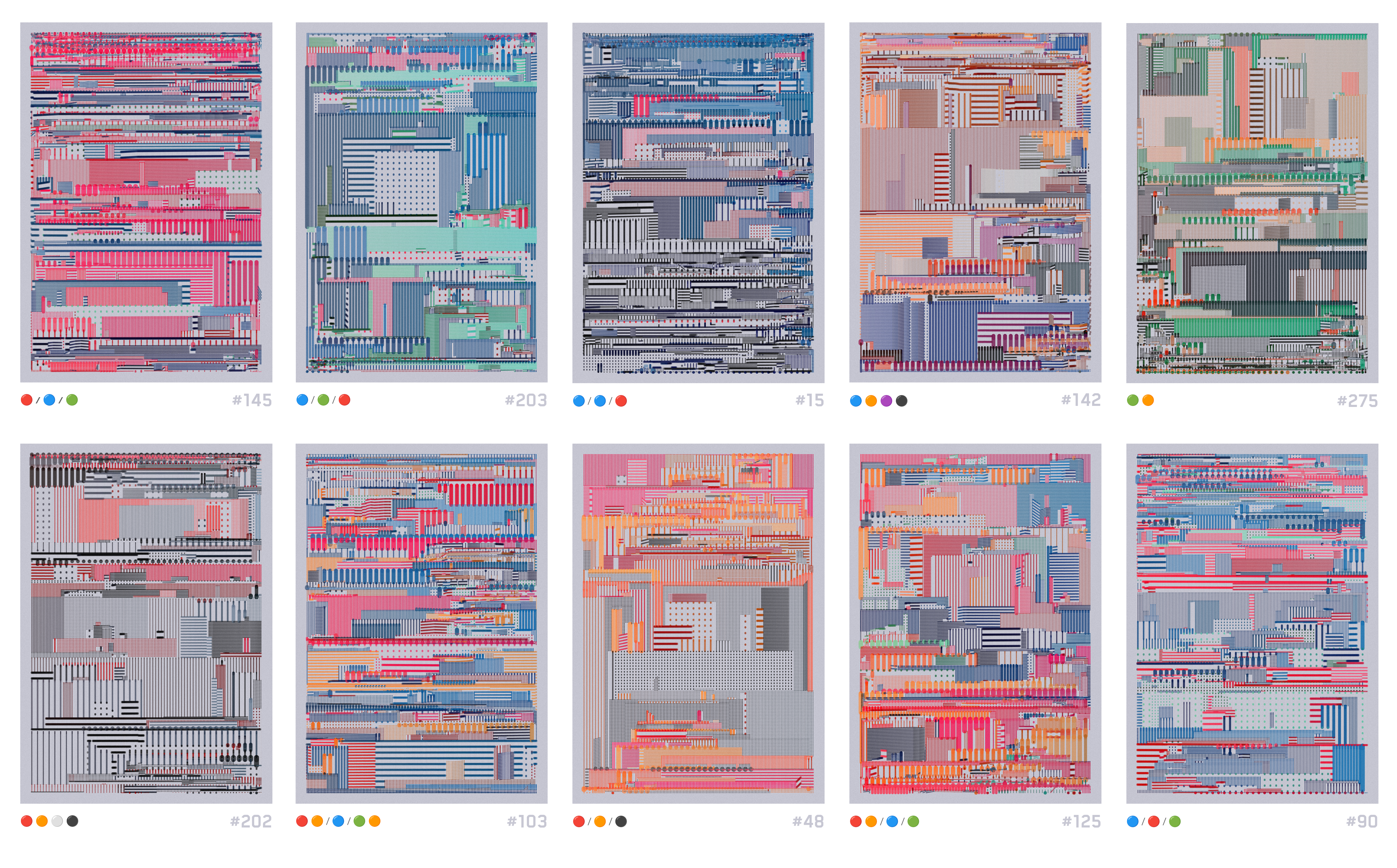 Examples of each palette taken from the collection 