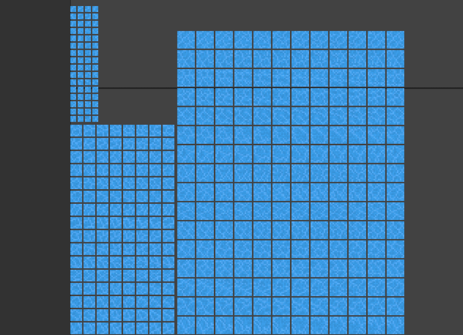 New tile-sets for 4x4,8x8,12x12 point regions.