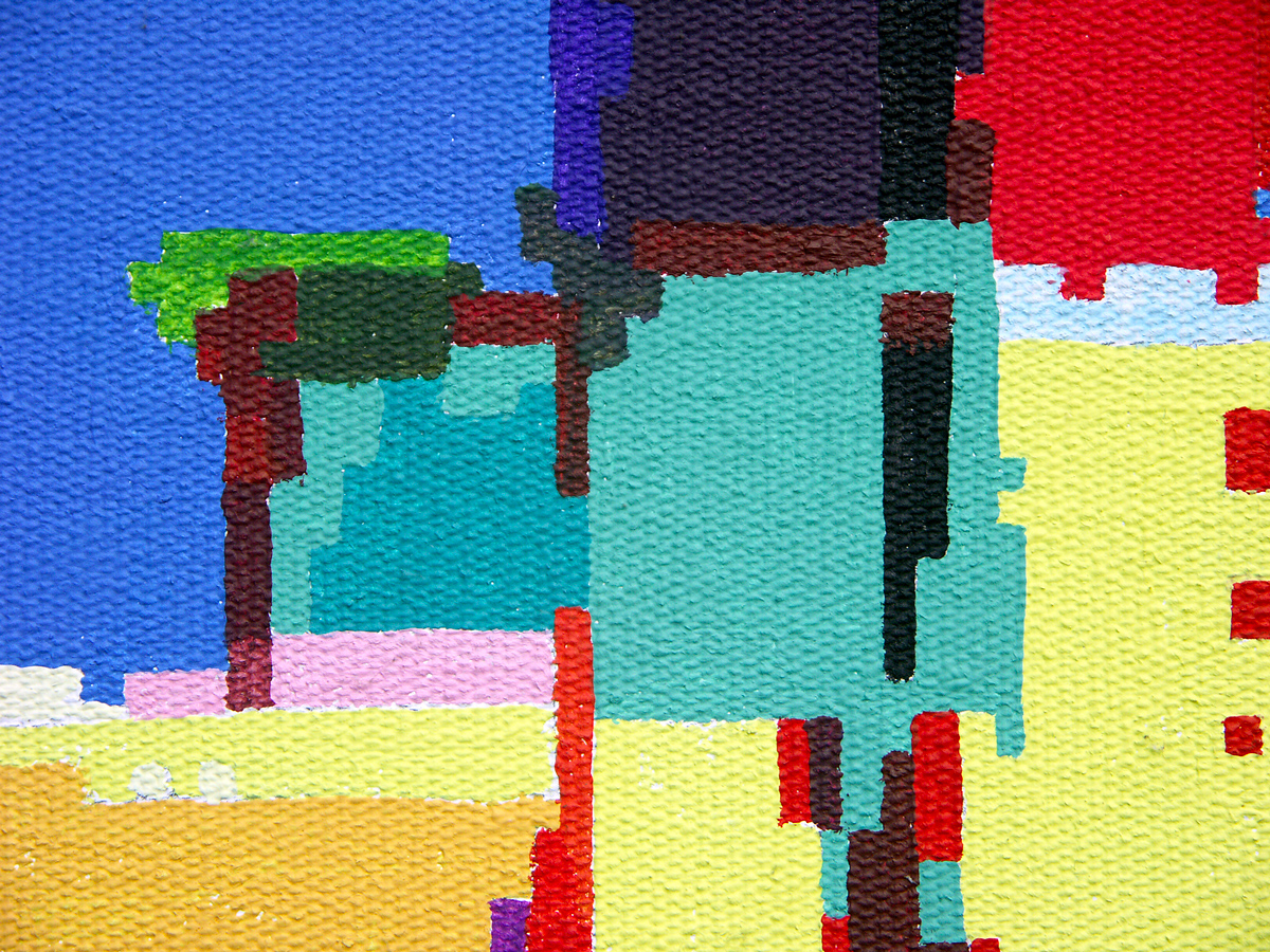 According to Raoul P. | rxp #7, 1994 - acrylic on canvas (detail)