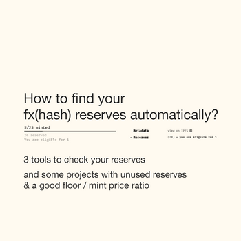 How to find your fx(hash) reserves automatically?