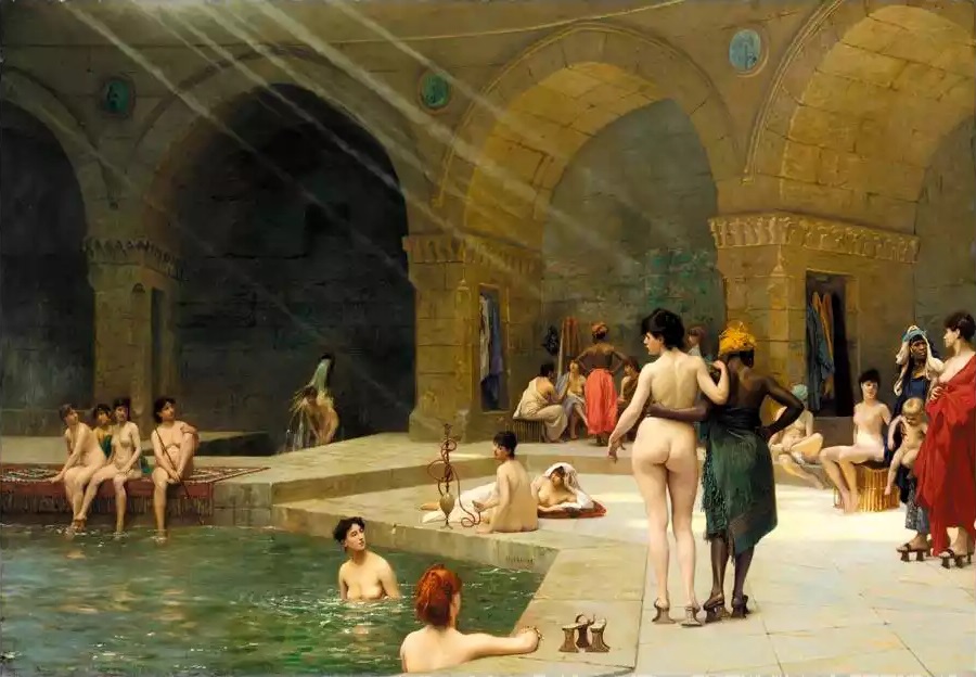 The Great Bath at Bursa (1885) by Gérôme