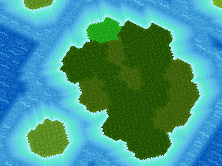 A prior large-sized island containing only greenery-related biomes.