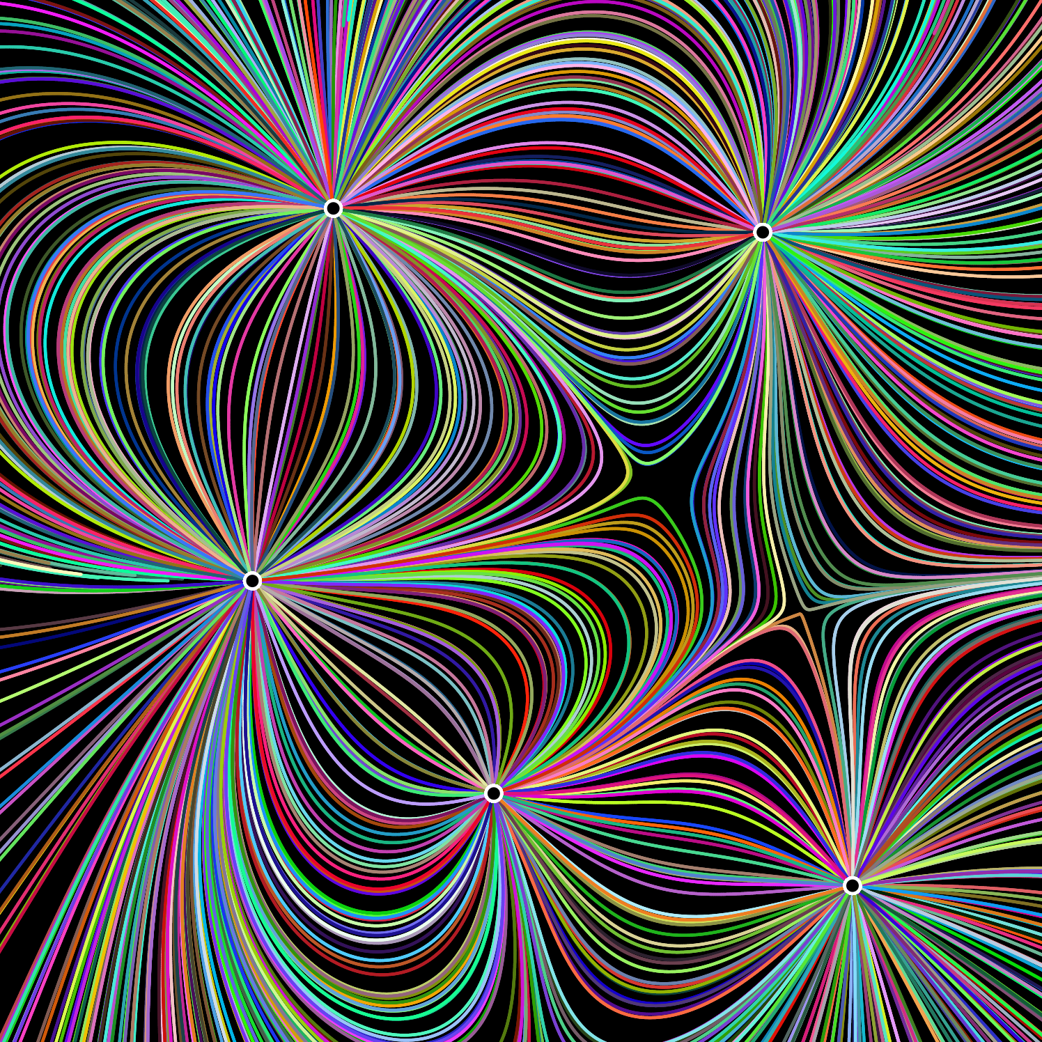 Multicolor mapping of Electric Field lines