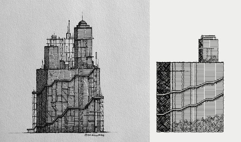 First attempt at rendering a detailed building