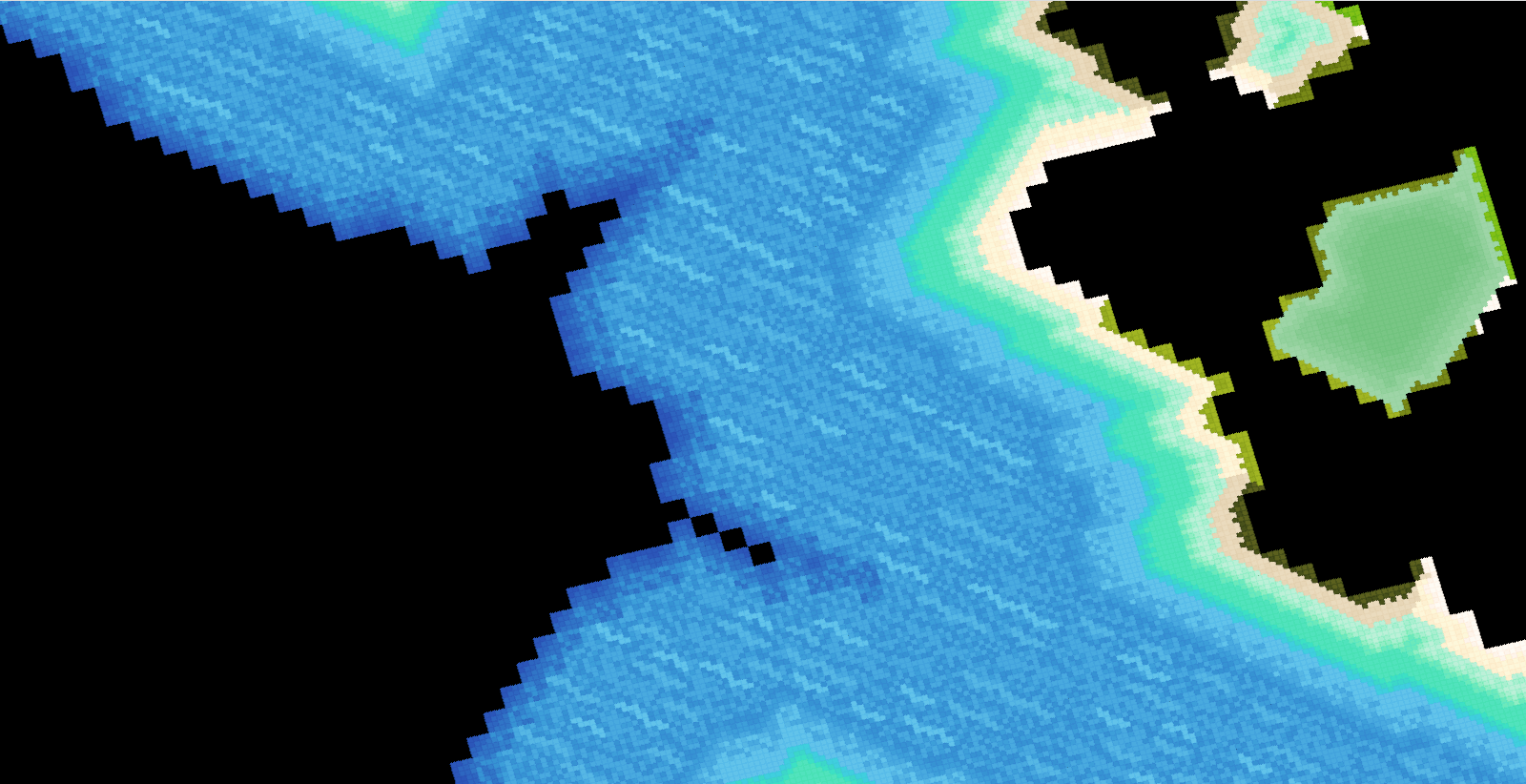 Deep seawater transition layer in blue.