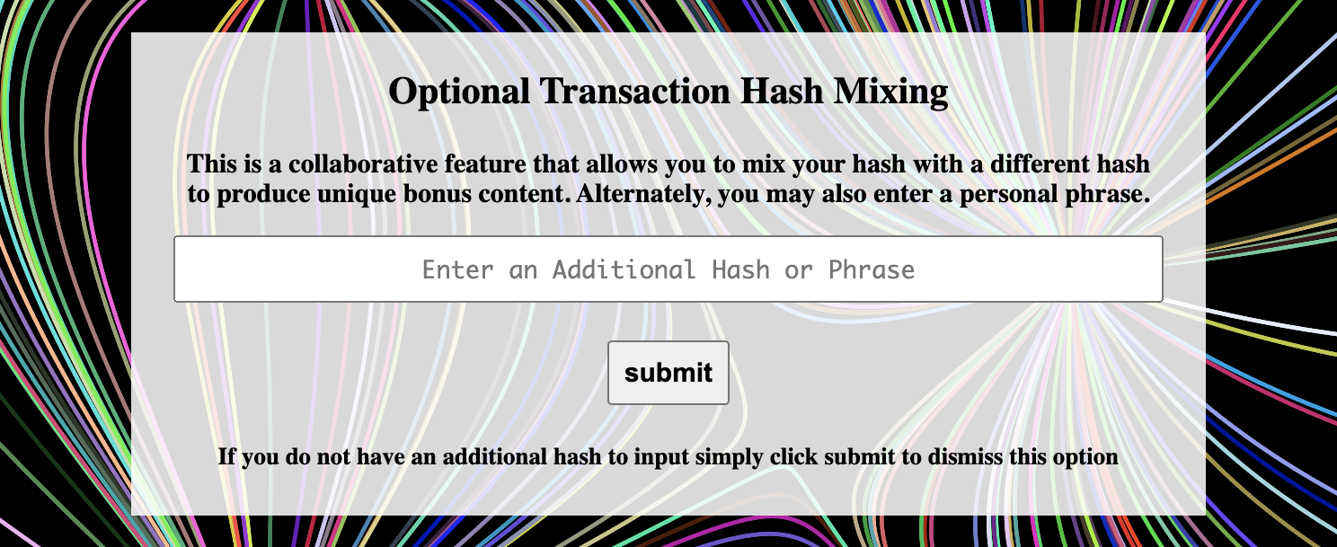 Optional bonus content via hash mixing