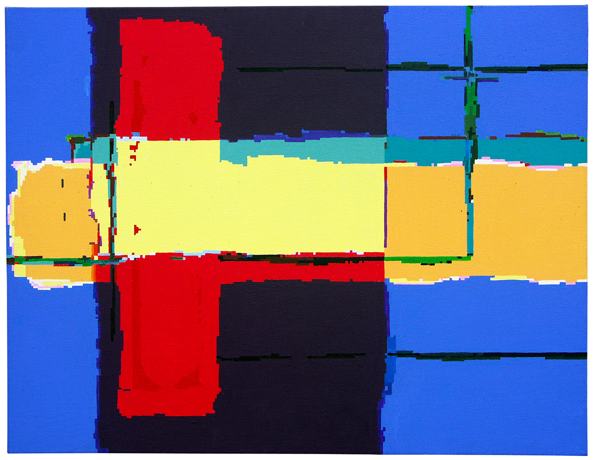 According to Raoul P. | rxp #7, 1994 - acrylic on canvas - 62 x 80 cm.