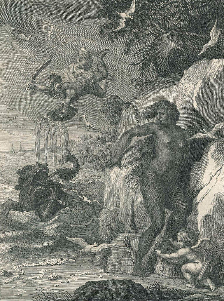 Picart's print (1731) of Perseus and Andromeda by van Diepenbeeck (1655)