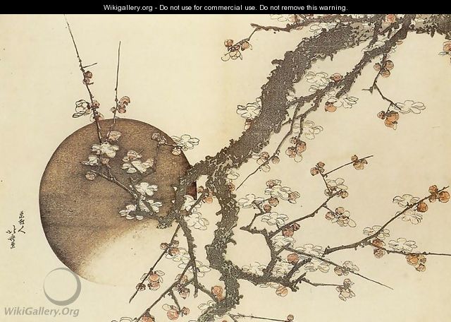 Plum Blossom and the Moon by Katsushika Hokusai (wikipedia)