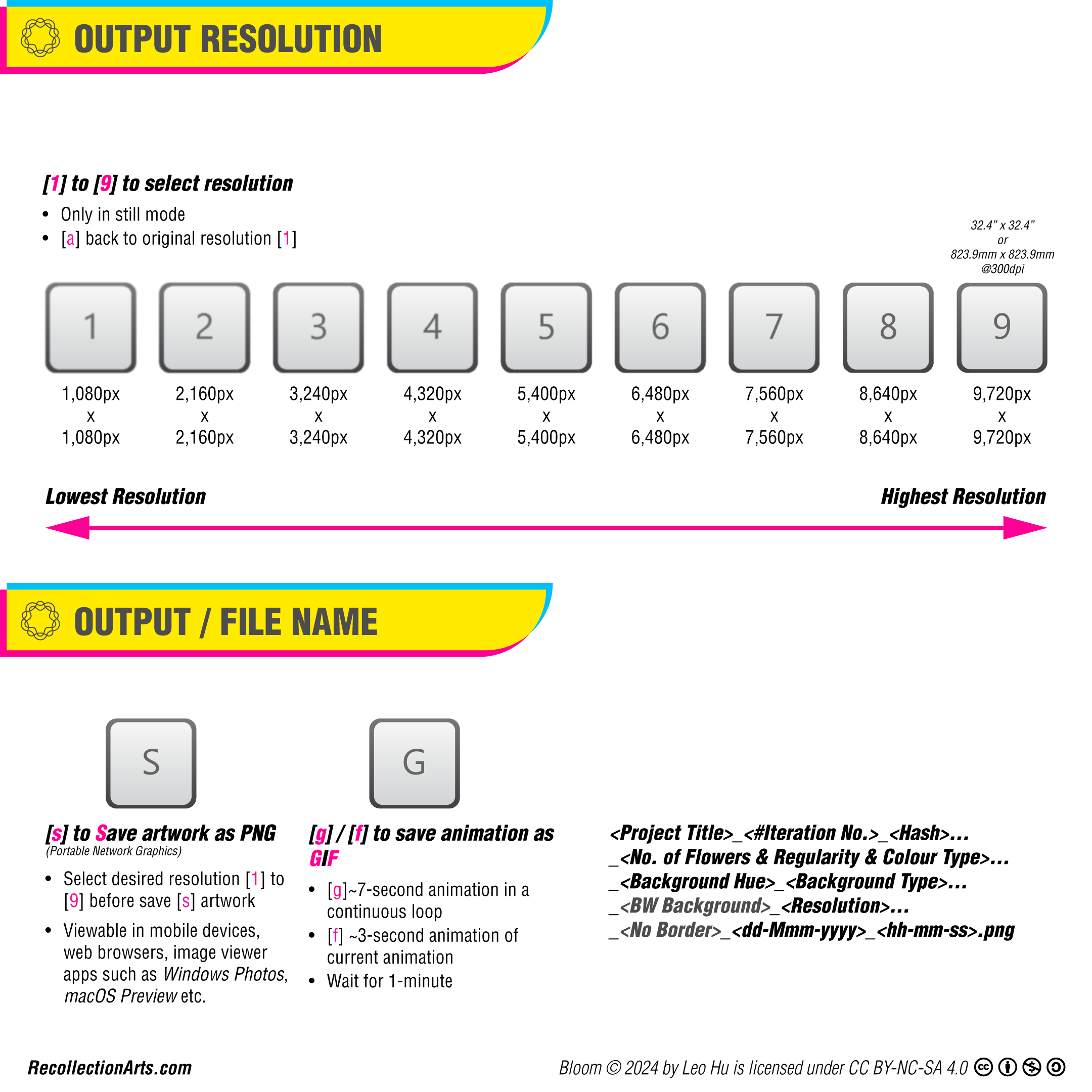 Output resolution and Output/File Name