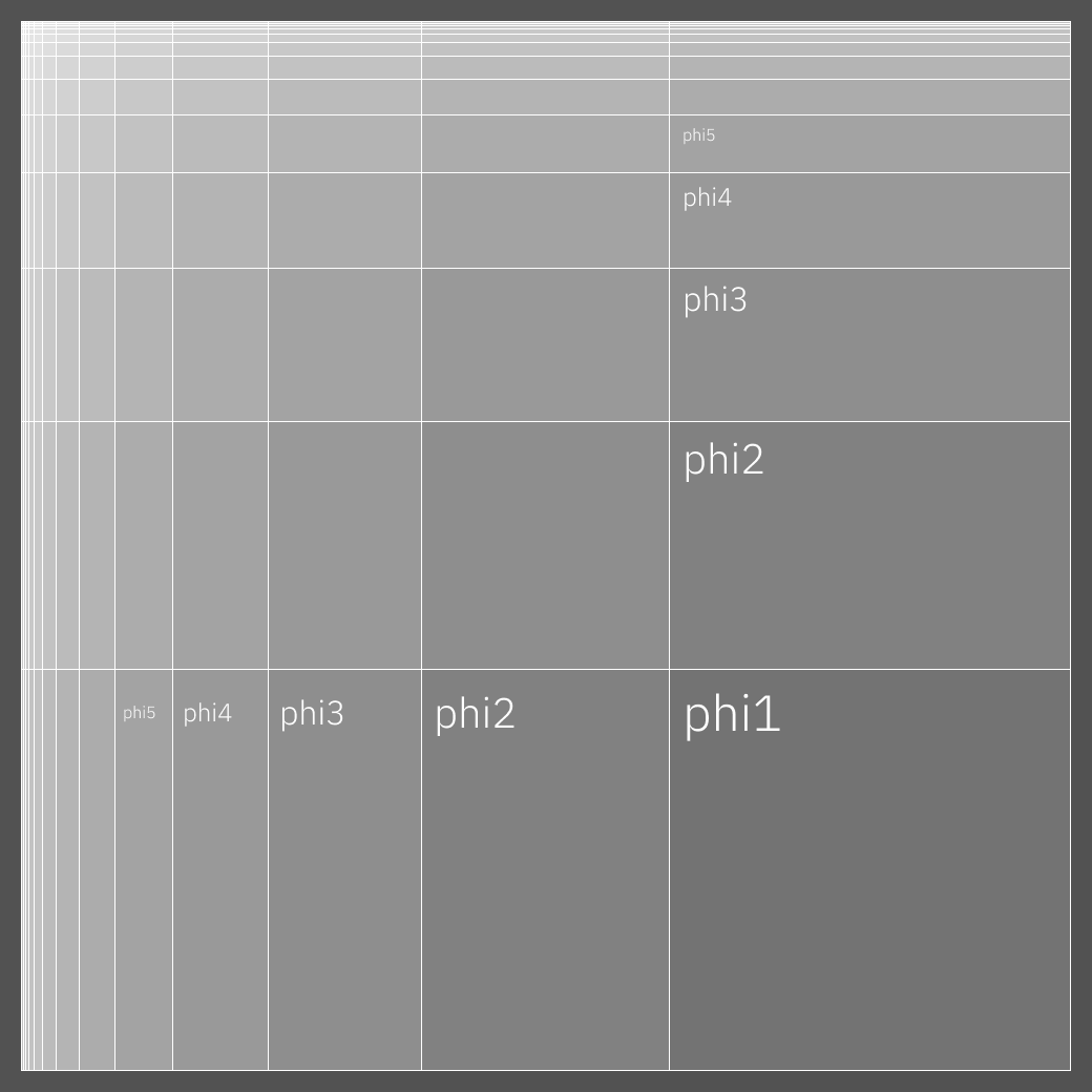 Random phi axes (golden ratio) determine structural composition.