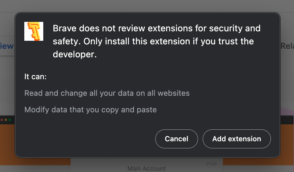 You'll also have to allow the extension from the pop-up.