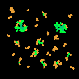 Green regions represent flat and hilly lowlands, while light-brown regions represent coastal land.