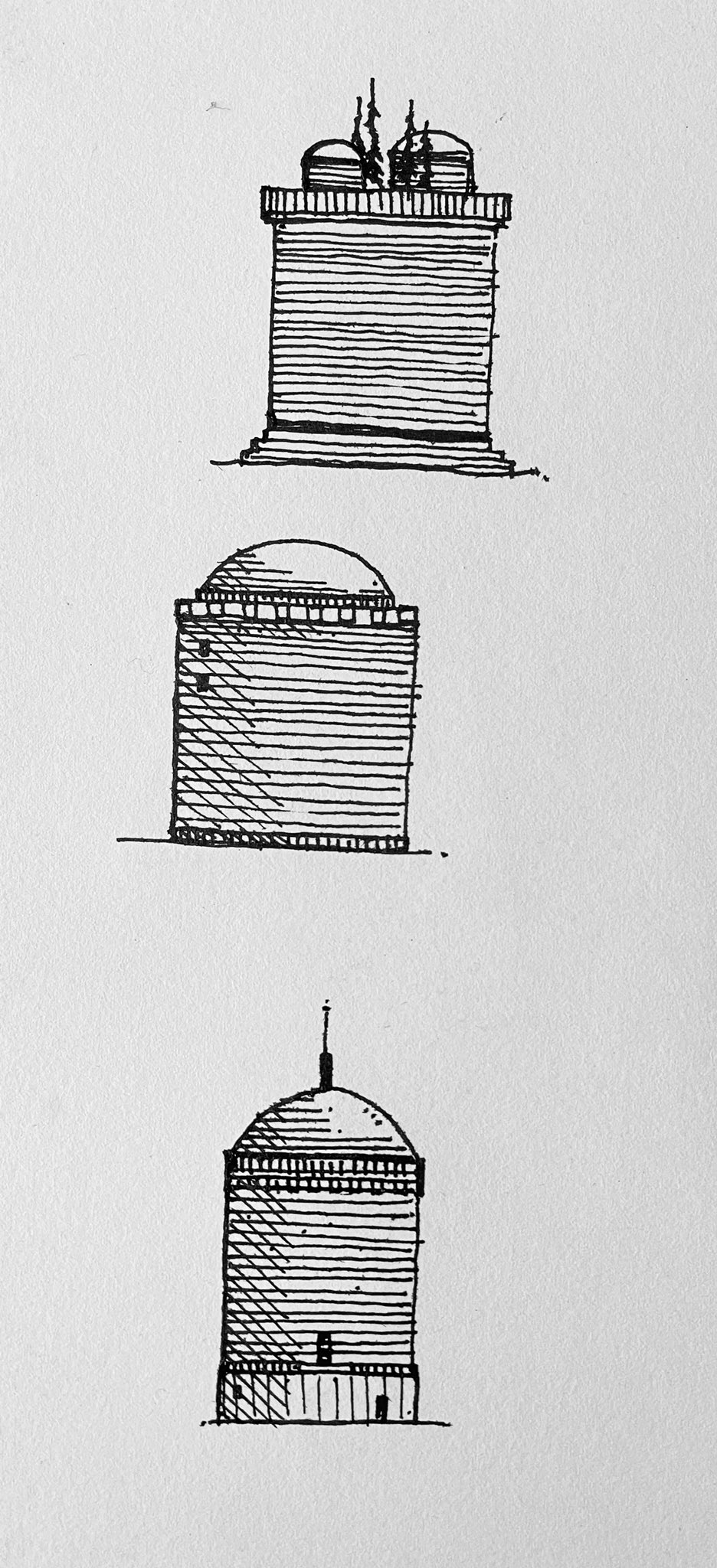 Hand-drawn building details