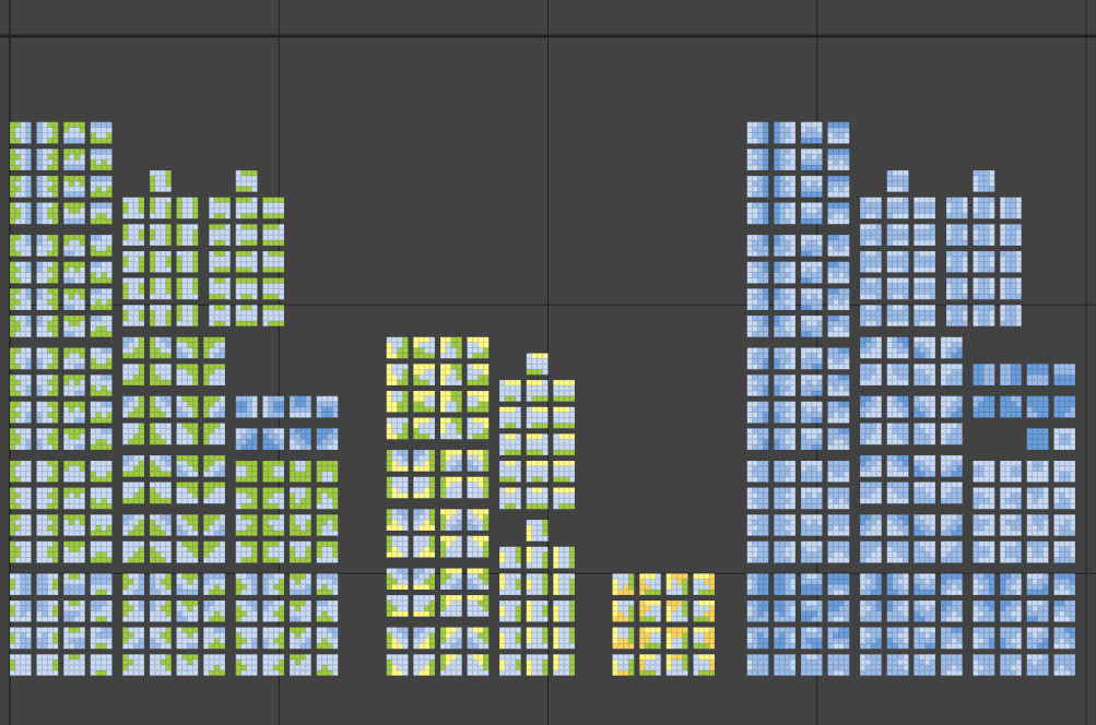 Tile set for inland water bodies and coastline without beaches.