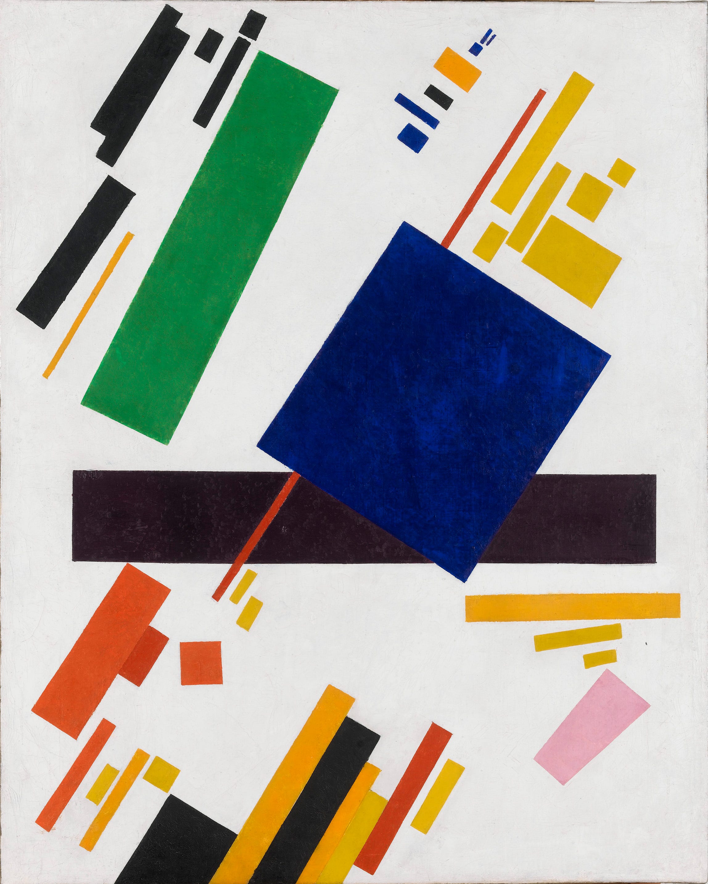 Suprematist Composition (blue rectangle over the red beam) by Kazimir Malevich