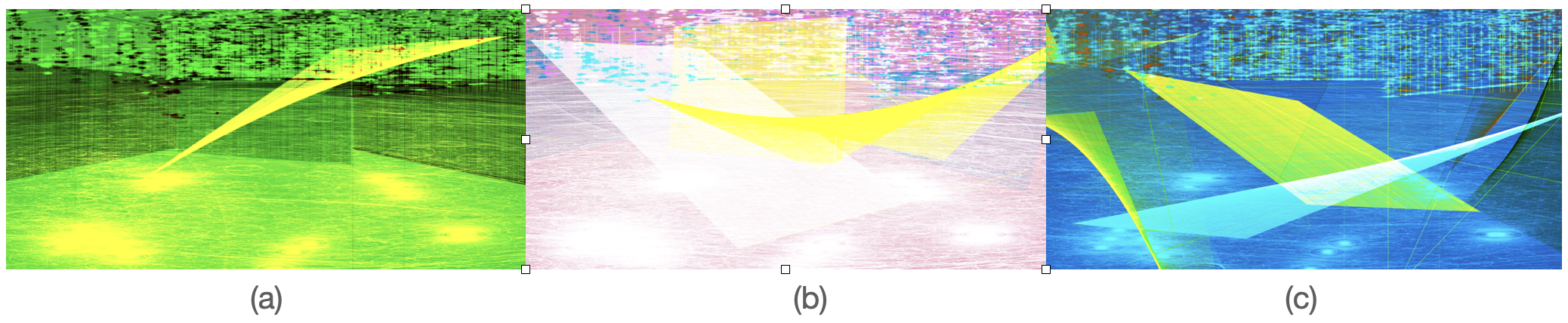 Figure 6. Number of Interior Walls in our imaginative minds. (a) Wall=1. (b) Walls=2. (c) Walls=4.