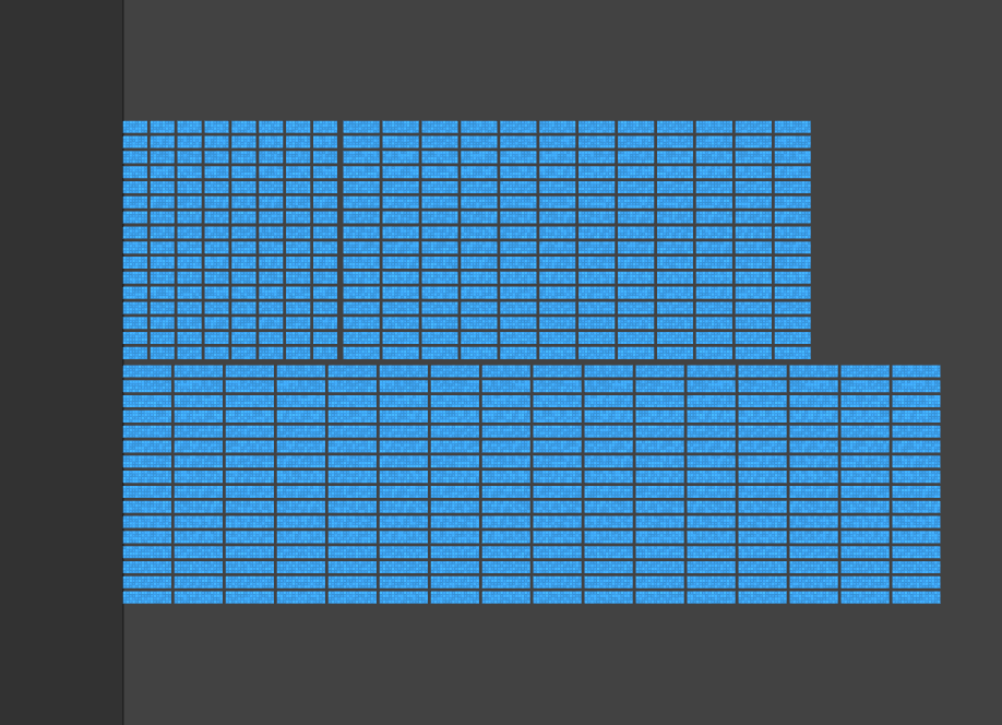 New tile-sets for 8x4,12x4,16x4 point regions.