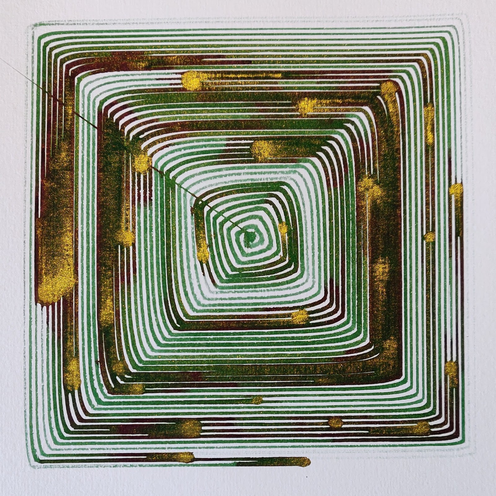 Plotting a square spiral with brushes will organically round the corners