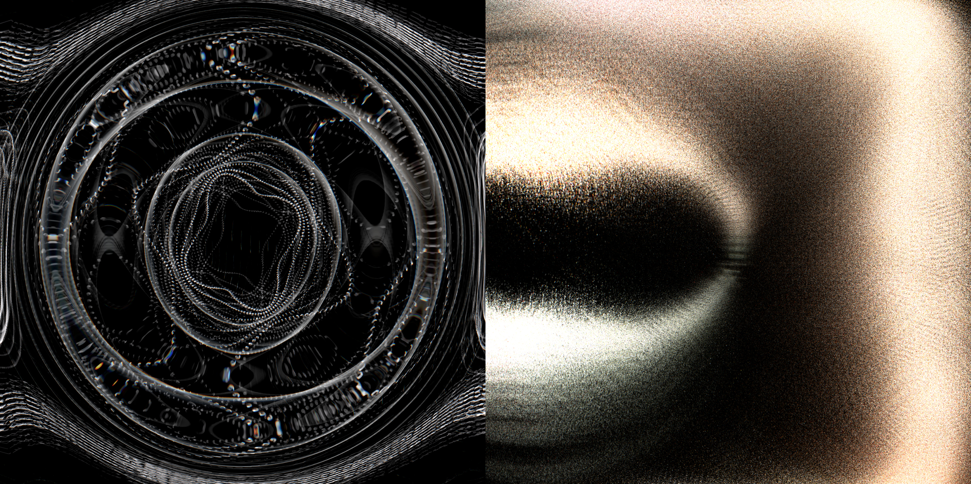 Digital outputs for the D and E notes of the generative artwork.