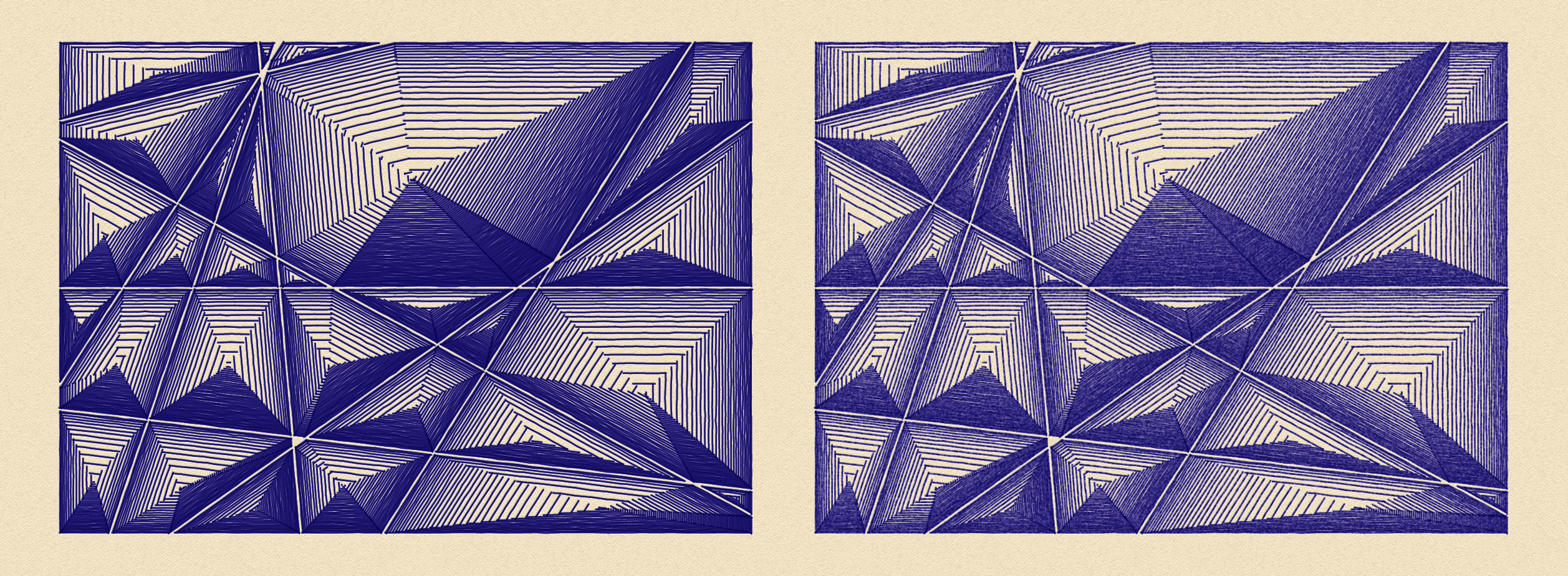 Without / with gradient in pen texture